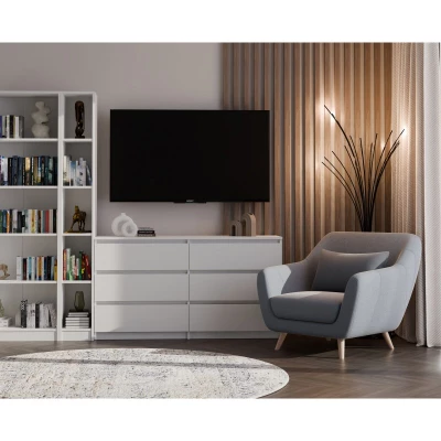 Schmales Bücherregal CHICO - weiß