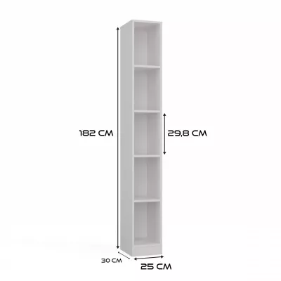 Schmales Bücherregal CHICO - weiß
