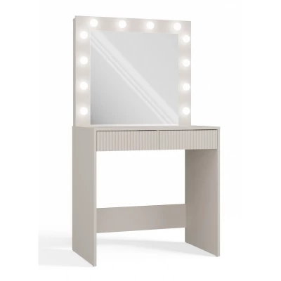 Schmink Tisch ROMERA - Kaschmir + Spiegel und LED-Beleuchtung GRATIS