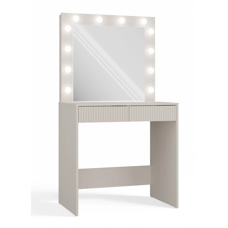 Schmink Tisch ROMERA - Kaschmir + Spiegel und LED-Beleuchtung GRATIS