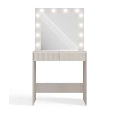 Schmink Tisch ROMERA - Kaschmir + Spiegel und LED-Beleuchtung GRATIS