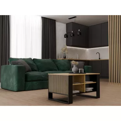 Couchtisch LAUREN 7 - Artisan Eiche / Schwarz