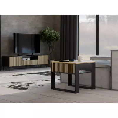Couchtisch LAUREN 4 - Artisan Eiche / Schwarz