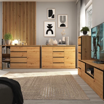 Breite kombinierte Kommode HERA - Artisan Eiche Breite kombinierte Kommode HERA - Artisan Eiche