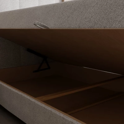 Polsterbett 80x200 ELSIE 4 mit Stauraum - grau, linke Ausführung