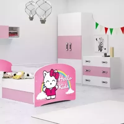 Kinderbett mit Stauraum mit Matratze 80x160 KAT 1 - weiß