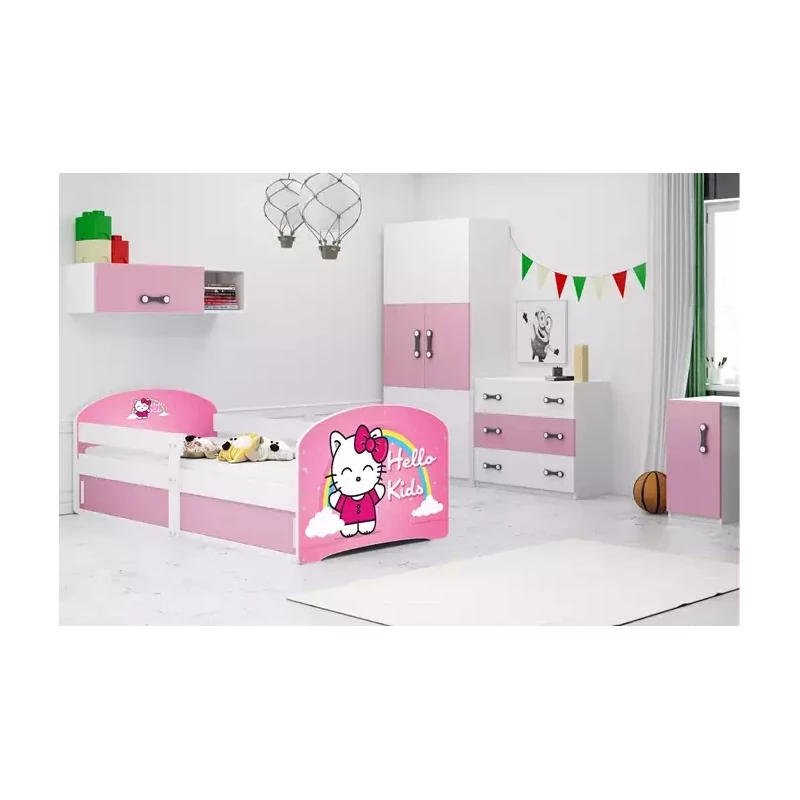 Kinderbett mit Stauraum mit Matratze 80x160 KAT 1 - weiß