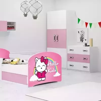 Kinderbett mit Stauraum mit Matratze 80x160 KAT 1 - weiß