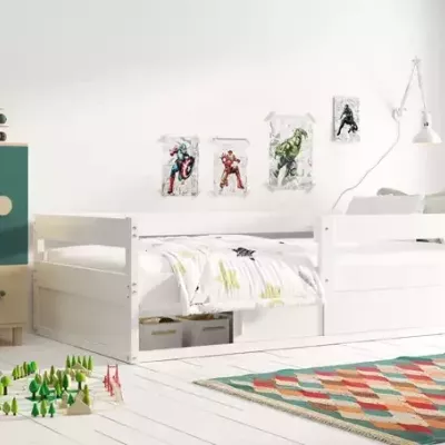 Kinderbett 80x160 ZIXI mit Tür - weiß
