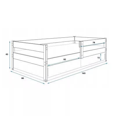 Kinderbett 80x160 ZIXI mit Tür - weiß