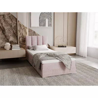 Polsterbett 90x200 ELSIE 4 mit Stauraum - rosa, linke Ausführung