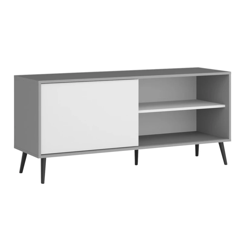 TV-Ständer HUKON - grau / weiß
