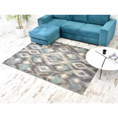 Teppich 160x230 cm ZULU - grau / beige / türkis