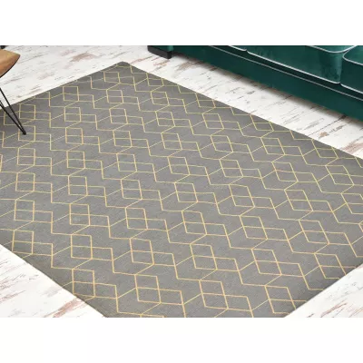 Rechteckiger Stückteppich 160x230 cm SAWA - grau/gold