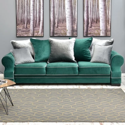 Rechteckiger Stückteppich 160x230 cm SAWA - grau/gold