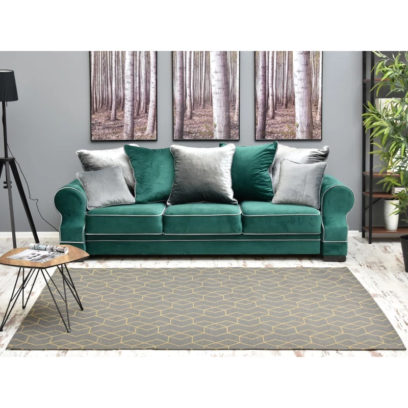 Rechteckiger Stückteppich 160x230 cm SAWA - grau/gold