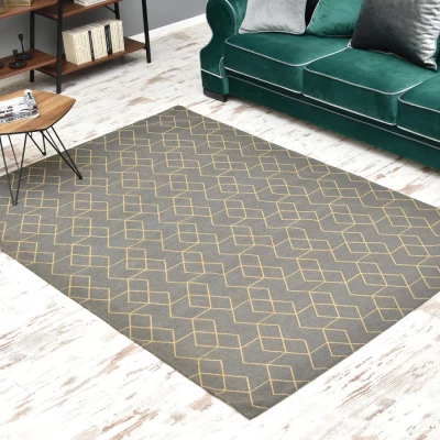 Rechteckiger Stückteppich 160x230 cm SAWA - grau/gold