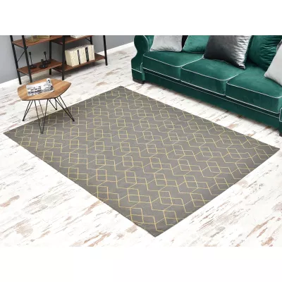 Rechteckiger Stückteppich 160x230 cm SAWA - grau/gold