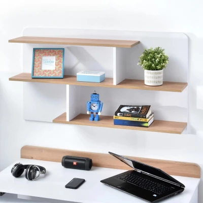 JOHELY Studentenzimmermöbel mit Bett - weiß / Nash-Eiche