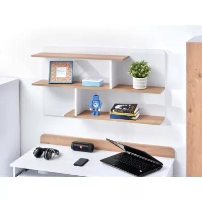 JOHELY Studentenzimmermöbel mit Bett - weiß / Nash-Eiche