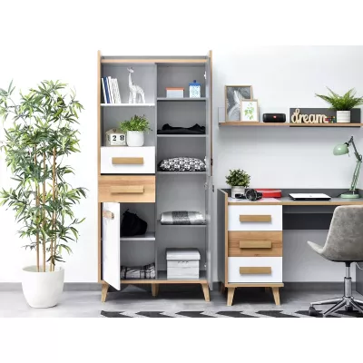 Studentenzimmer-Set ANGELY – weiß/grau/asch