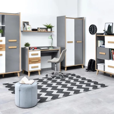 Studentenzimmer-Set ANGELY – weiß/grau/asch