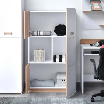 JOHELY Studentenzimmer-Set mit Bett - weiß / Nash Oak