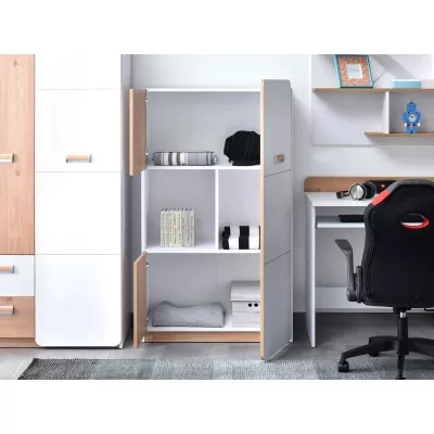 JOHELY Studentenzimmer-Set mit Bett - weiß / Nash Oak