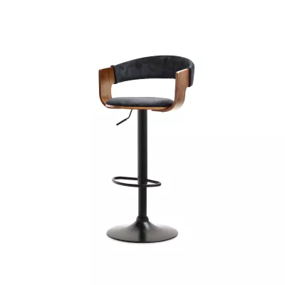 Verstellbarer Barhocker DAIMARY - Walnuss / Schwarz 2
