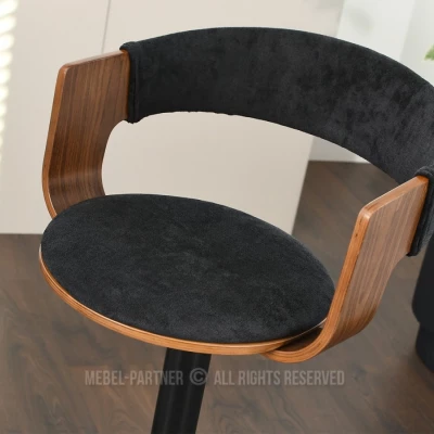 Verstellbarer Barhocker DAIMARY - Walnuss / Schwarz 2