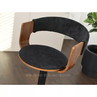 Verstellbarer Barhocker DAIMARY - Walnuss / Schwarz 2