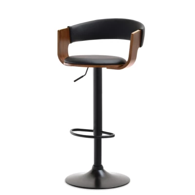 Verstellbarer Barhocker DAIMARY - Walnuss / Schwarz 1