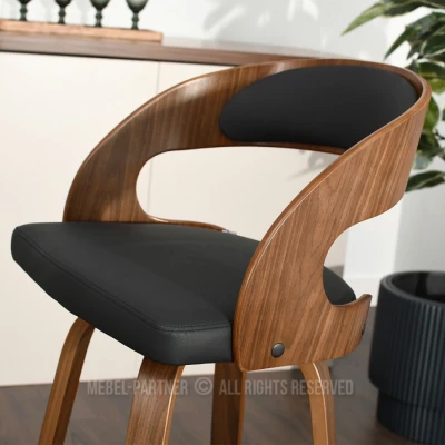 Eleganter Barstuhl ROMINA - Walnuss / Schwarz