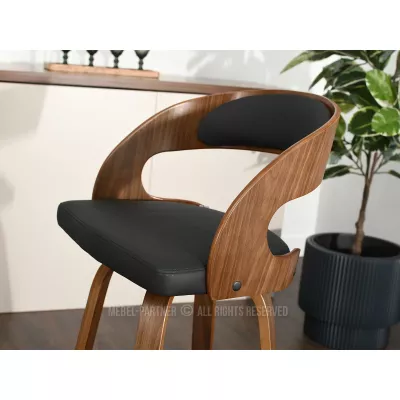 Eleganter Barstuhl ROMINA - Walnuss / Schwarz