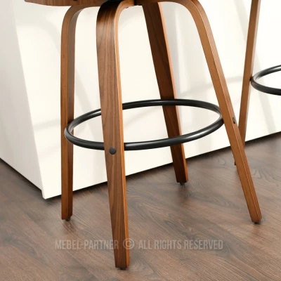 Eleganter Barstuhl ROMINA - Walnuss / Schwarz