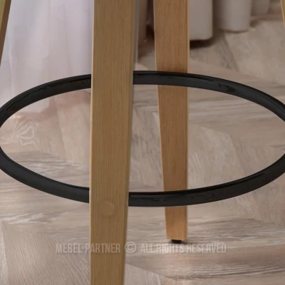 Eleganter Barstuhl ROMINA - Eiche / Schwarz