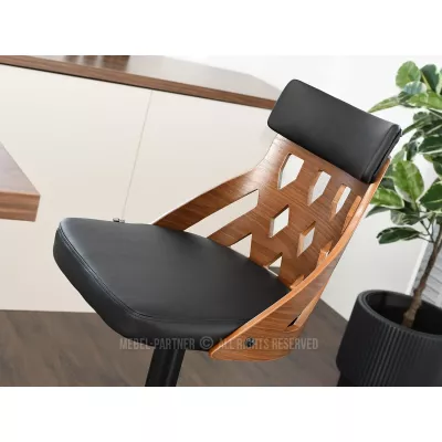 Verstellbarer Barhocker ALIKI - Walnuss / Schwarz 1