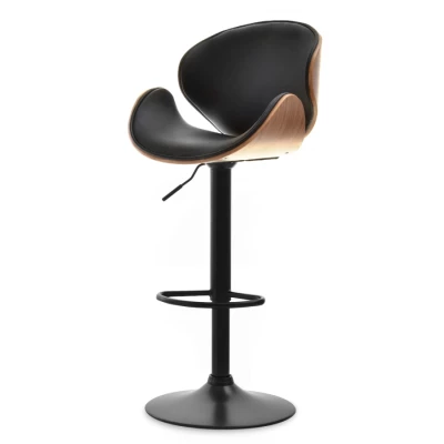 Designer-Barstuhl ALIANA – Walnuss/Schwarz
