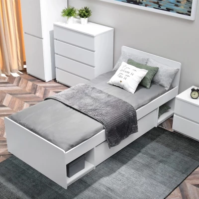 Einzelbett 90x195 cm ARLEN - weiß