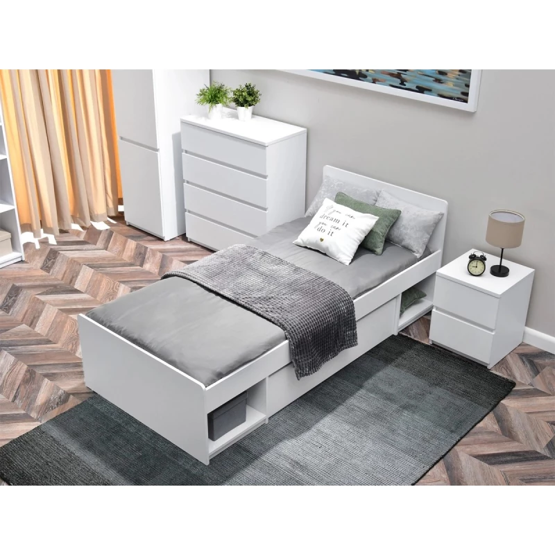 Einzelbett 90x195 cm ARLEN - weiß