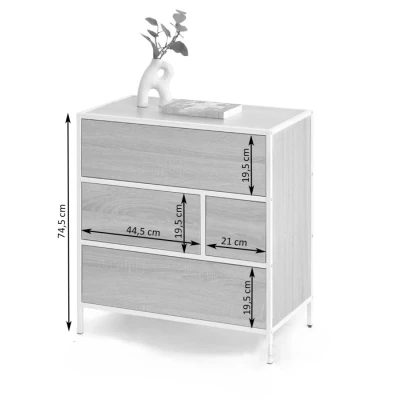 MAIRA Schubladenschrank schmal – weiß/Sonoma-Eiche