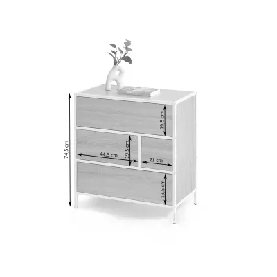 MAIRA Schubladenschrank schmal – weiß/Sonoma-Eiche