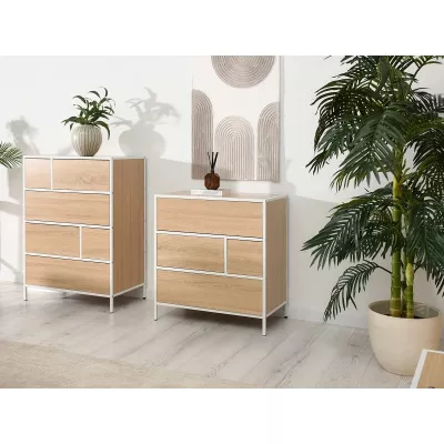 MAIRA Schubladenschrank schmal – weiß/Sonoma-Eiche
