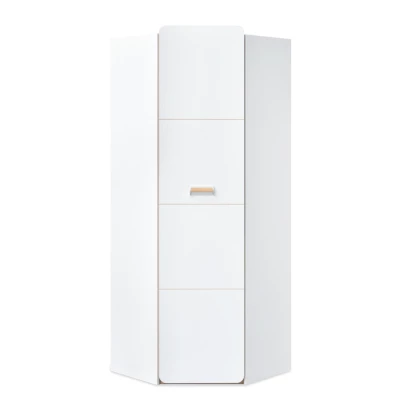 Eckkleiderschrank 71 cm JOHELY - weiß/eiche
