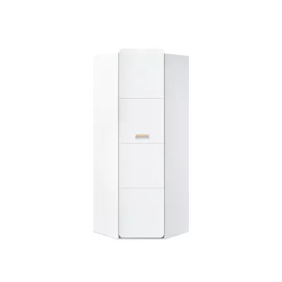Eckkleiderschrank 71 cm JOHELY - weiß/eiche