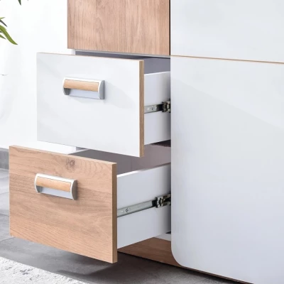Kleiderschrank mit Schubladen 80 cm JOHELY - weiß/eiche