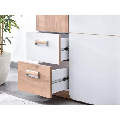 Kleiderschrank mit Schubladen 80 cm JOHELY - weiß/eiche