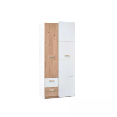 Kleiderschrank mit Schubladen 80 cm JOHELY - weiß/eiche