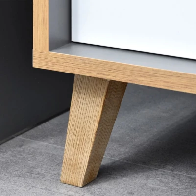 Kleiderschrank 90 cm ANGELY - grau/weiß