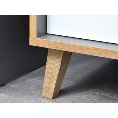 Kleiderschrank 90 cm ANGELY - grau/weiß